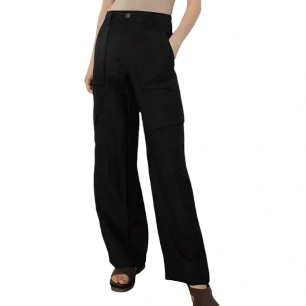 VINCE Women’s Wide Leg Cargo Black Pants